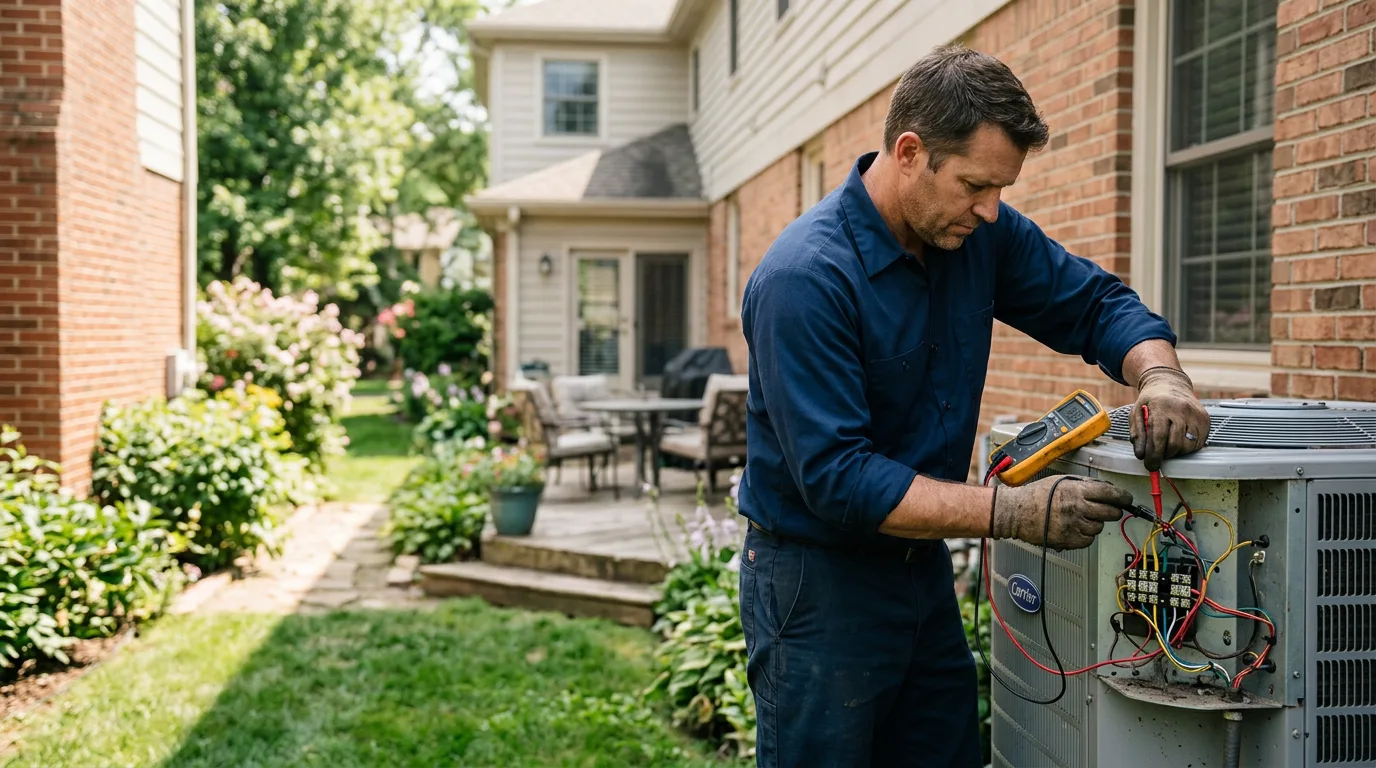 HVAC technician working near De Lancey, PA